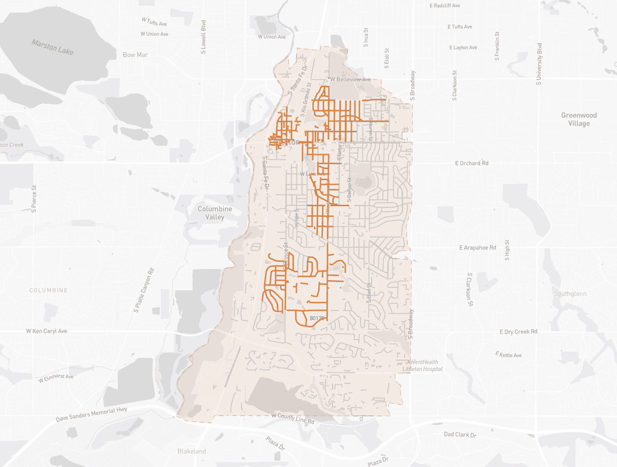 EDDM route planner showing carrier routes selected on a map for zip code 80120