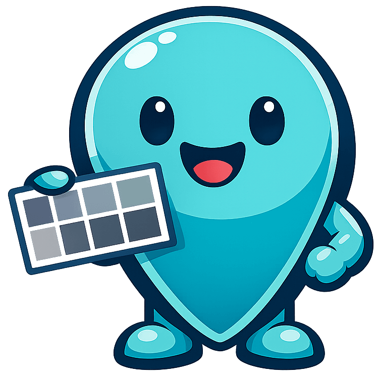 SpotDrops mascot — a friendly teal map pin